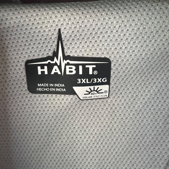 Men’s Habit shirt short sleeve with 40+ solar factor 3X black - Picture 2 of 3